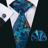 Funki Buys | Neckties | Men's 3 Pcs Shades of Teal Formal Tie Sets