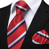 Funki Buys | Neckties | Men's 3 Pcs Striped Jacquard Tie Set