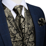 Men's 4 Pcs Formal Silk Paisley Tie Vest Set - Purple - Tie Set - MD-0414-7884 - 3XL - Silk - image 27