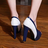 Women's Formal 2 Toned Block Heel Shoes - Black/White - Shoes - 45 B - PU Leather - image 9