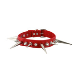 Women's Punk Spike Collar Necklace - Red - Spike Collar Necklace - PU Leather - image 12