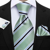 Funki Buys | Neckties | Men's 3 Pcs Striped Jacquard Tie Set