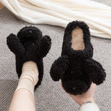Women's Fluffy Winter Slippers - Black - Puppy Slides - 36-37 - Plush - image 17