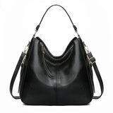 Handbags Women's Hobos Zipper Bucket Bags - Black - Hobo Bag - Medium - PU Leather - image 20