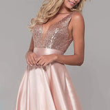Women's Sequined Formal Prom Dress - Rose Gold - Evening Dress - US22 - Satin/Sequin - image 2
