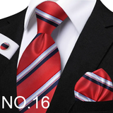 Funki Buys | Neckties | Men's 3 Pcs Striped Jacquard Tie Set