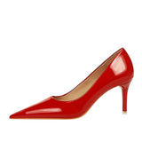 Women's Formal Mid-Heel Nude Scarpins - Nude - 10.5cm - Formal Stilettos - 43 B - PU Patent Leather - image 23