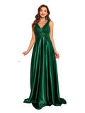 Women's Elegant Satin Sequin Dresses - Navy Blue - Evening Dress - XXL - Polyester Sequin - image 8