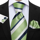 Funki Buys | Neckties | Men's 3 Pcs Striped Jacquard Tie Set