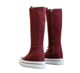 Women's Lace Up Knee High Canvas Boots - Black - Knee High Boots - 40 B - Canvas - image 23