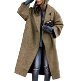 Women's Long Woolen Loose Overcoat - Black - Ladies Coat - XXL - Wool Blend - image 35