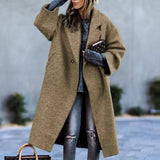 Women's Soft Woolen Loose Overcoat - Black - Ladies Coat - XXL - Wool Blend - image 24