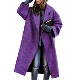 Women's Long Woolen Loose Overcoat - Black - Ladies Coat - XXL - Wool Blend - image 29