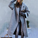 Women's Soft Woolen Loose Overcoat - Black - Ladies Coat - XXL - Wool Blend - image 8