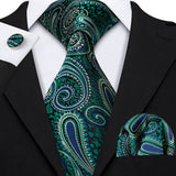 Funki Buys | Neckties | Men's 3 Pcs Shades of Teal Formal Tie Sets