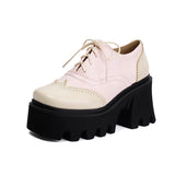 Women's British Walker Chunky Platforms - Pink/Beige - Platform Chunky Shoes - 43 B - PU Patent Leather - image 32