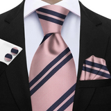 Funki Buys | Neckties | Men's 3 Pcs Striped Jacquard Tie Set