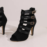 Women's Spike Heel Gladiator Sandals - Blue - Buckle Sandals - 12 B - PU Leather - image 10