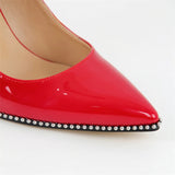 Women's Patent Black Studded Stilettos - Black - 12cm Heel - 46 B - Patent Leather - image 16