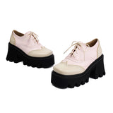 Women's British Walker Chunky Platforms - Black/Beige - Platform Chunky Shoes - 43 B - PU Patent Leather - image 33