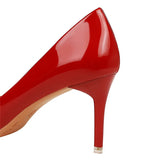 Women's Formal Mid-Heel Nude Scarpins - Nude - 10.5cm - Formal Stilettos - 43 B - PU Patent Leather - image 27
