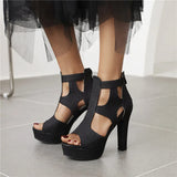 Women's Shimmery High Platform Sandals - Gold - 11.5cm / Sandals - 43 B - PU Leather - image 13