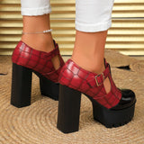 Women's Chunky Block Heeled Mary Janes - White - High Mary Janes - 42 B - PU Leather - image 26