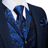 Men's 4 Pcs Formal Silk Paisley Tie Vest Set - Purple - Tie Set - MD-0414-7884 - 3XL - Silk - image 30