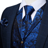Men's 4 Pcs Formal Silk Paisley Tie Vest Set - Purple - Tie Set - MD-0414-7884 - 3XL - Silk - image 28