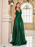 Women's Elegant Satin Sequin Dresses - Navy Blue - Evening Dress - XXL - Polyester Sequin - image 15