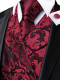 Funki Buys | Vests | Men's 4 Pcs Formal Floral Tie Vest Sets