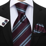 Funki Buys | Neckties | Men's 3 Pcs Striped Jacquard Tie Set