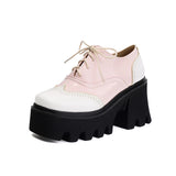 Women's British Walker Chunky Platforms - Pink/White - Platform Chunky Shoes - 43 B - PU Patent Leather - image 35