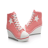 Women's Canvas Elevator Platform Sneaker - Black - Platform Sneakers - 43 B - Canvas - image 17