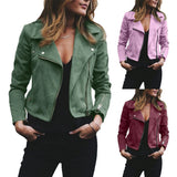 Women's Diagonal Zipper Short Jacket - Champagne - Jacket - 5XL - Polyester - image 9
