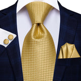Men's 3 Pcs Classic Gold Tie Set - Gold - N-5150 - One Size - Silk - image 42