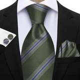 Funki Buys | Neckties | Men's 3 Pcs Striped Jacquard Tie Set