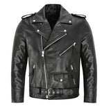 Men's Slim Fit Stylish Faux Leather Jacket - Black - Biker Jacket - 5XL - PU Leather - image 18