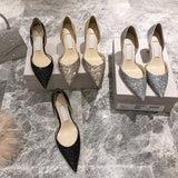 Women's Leather Sequin Glitter Bridal Shoe - Champaign - 4cm / Stilettos - 44 B - Genuine Leather - image 31