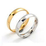 Unisex Titanium Gold Silver Rainbow Rings - Gold - 4mm Ring - 13 - Stainless Steel - image 11