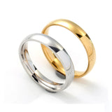Unisex Titanium Gold Silver Rainbow Rings - Gold - 4mm Ring - 13 - Stainless Steel - image 1