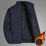 Men's Plus Size Casual Windbreak Coat - Dark Blue - Padded Jacket - 8XL 122.5-137.5 KG - Polyester - image 1