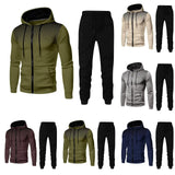 Men's Sporty Track Suit Sets 2Pcs - Beige - Activewear Set - 3XL - Polyester - image 14