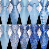 Funki Buys | Neckties | Men's 3 Pcs Blue Formal Silk Tie Set