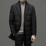 Men's Quality Down Winter Warm Jacket - Black - 1 / Long / Down Dress Jacket - 4XL (EUR XL) - Polyester/Down - image 10