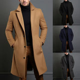 Men's Elegant 3/4 Casual Business Coats - Khaki - Jacket - 3XL - Polyester - image 1