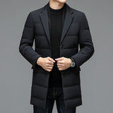 Men's Quality Down Winter Warm Jacket - Black - 1 / Long / Down Dress Jacket - 4XL (EUR XL) - Polyester/Down - image 37
