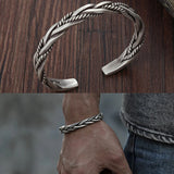 Men's Women's Braided Twist Bracelet - Silver - AL6122 - Adjustable - Alloy/Silver Plated - image 8