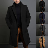 Men's Elegant 3/4 Casual Business Coats - Khaki - Jacket - 3XL - Polyester - image 13