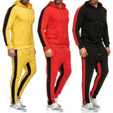 Men's 2pcs Hooded Sports Track Suits - Black - Sweat Pant Set - XXXL - Polyester - image 23